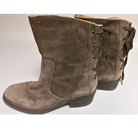 Women’s Nine West Brown Suede Mid Calf Booties Size 6.5 - Picture 1 of 6